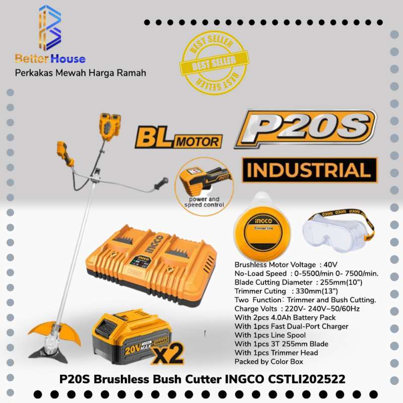 Smart Bush Cutter Jual P20S Brushless Bush Cutter INGCO CSTLI202522 Mesin Potong Rumput ...