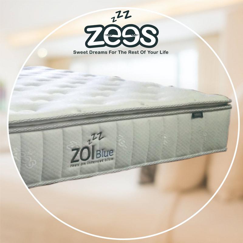 Promo Zees Zoi Blue Pillow Top Kasur Springbed [mattress Only] Diskon ...