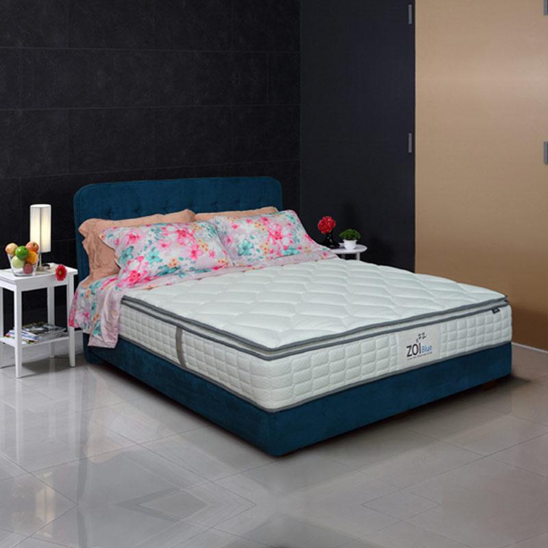 Promo Zees Zoi Blue Pillow Top Kasur Springbed [mattress Only] Diskon ...