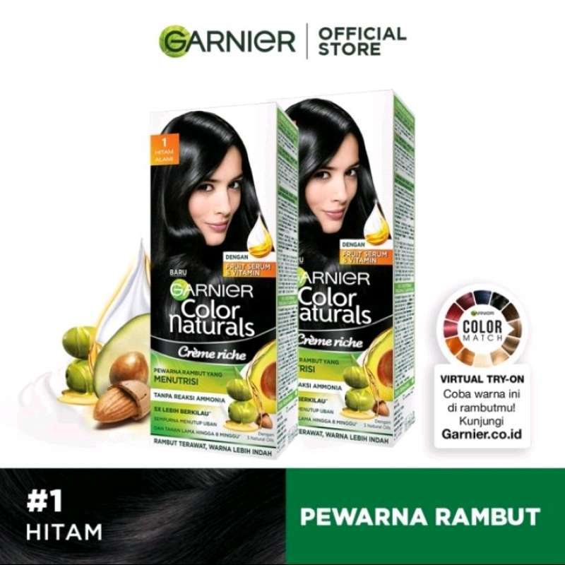 Jual Garnier Color Natural Pewarna Rambut Hitam 55ml Twinpack di Seller