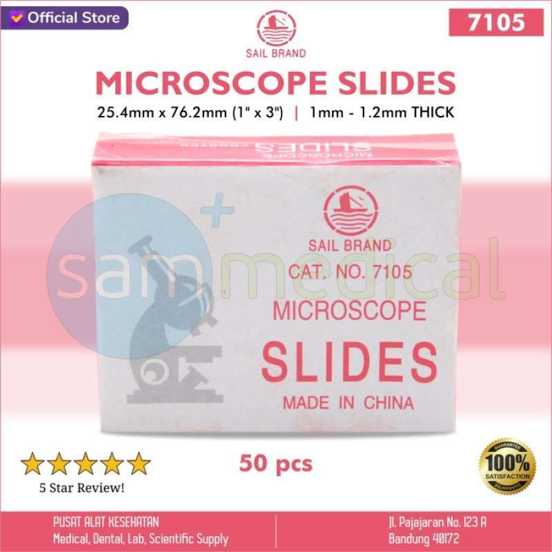 Jual Sail Brand Objek Glass atau Microscope Slide Frosted 7105 isi 50pcs di Seller SAM MEDICAL