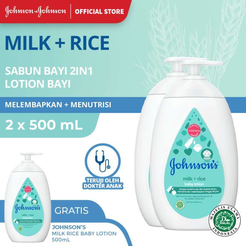 Jual JOHNSONS BABY Milk + Rice Lotion 500ml Buy 2 Get 1 di Seller
