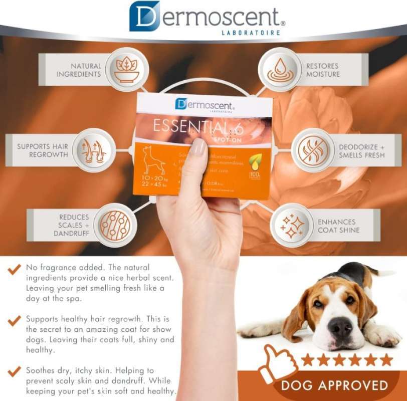 Promo Dermoscent Essential 6 Spot-On Skin Care Dog 10-20kg PER PIPETTES ...