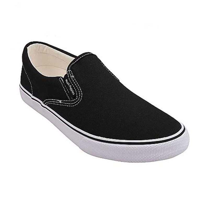 Jual Hush Puppies Chandler Sepatu Slip On Pria Black Canvas