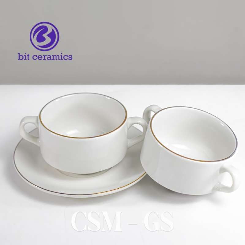 Jual Free Ongkir Consomme Cup & Saucer, Soup Cup + Saucer Lis Mas (6Set