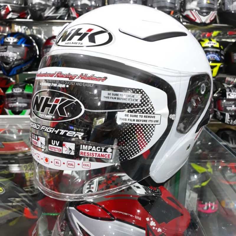 Jual Helm Half Face Nhk R1 Solid White di Seller Ejaz Store