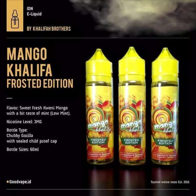 Promo Premium Liquid Mango Khalifa Manggo 60Ml 3Mg Cukai Mangga Vape
