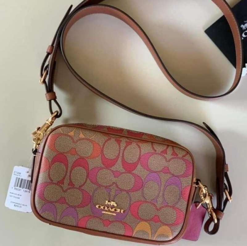 Promo Coach Jes Crossbody 20 In Rainbow Signature Canvas Diskon 50 di
