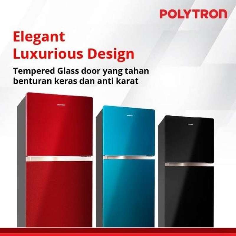 Jual Kulkas 2 Pintu Polytron 23mn Glass Door (garansi Resmi) Di Seller