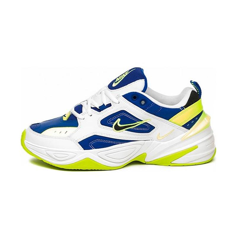 nike white and blue m2k tekno sneakers