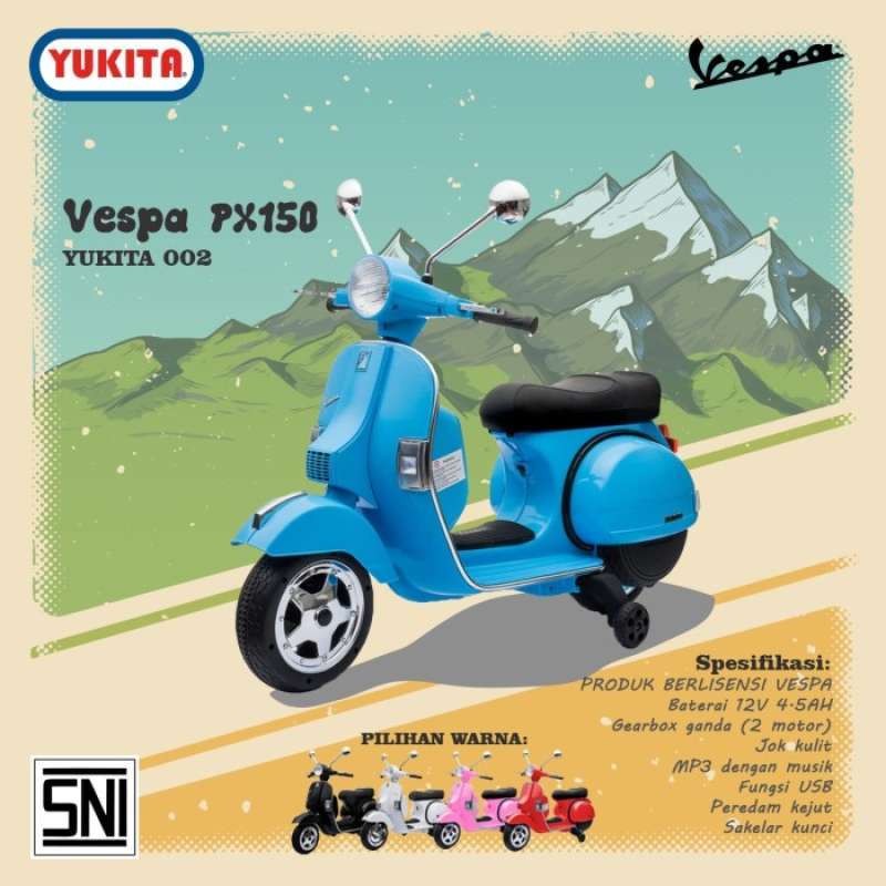 Jual MAINAN ANAK MOTOR AKI VESPA PX150 - YUKITA 002 di Seller Crystal