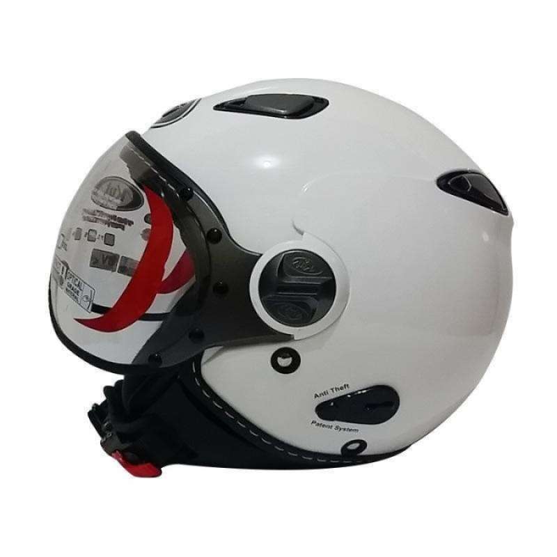 Promo HELM KYT ELSICO RETRO WHITE HALF FACE Diskon 23 di Seller