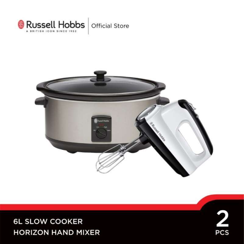 Promo Paket Russell Hobbs Slow Cooker 6L Horizon Hand Mixer Diskon 9 di Seller Mistcont