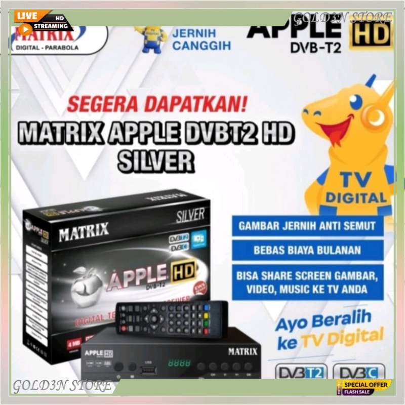 Jual Set Top Box Tv Digital Matrix Hd Silver DvbT2 Bisa Youtube di