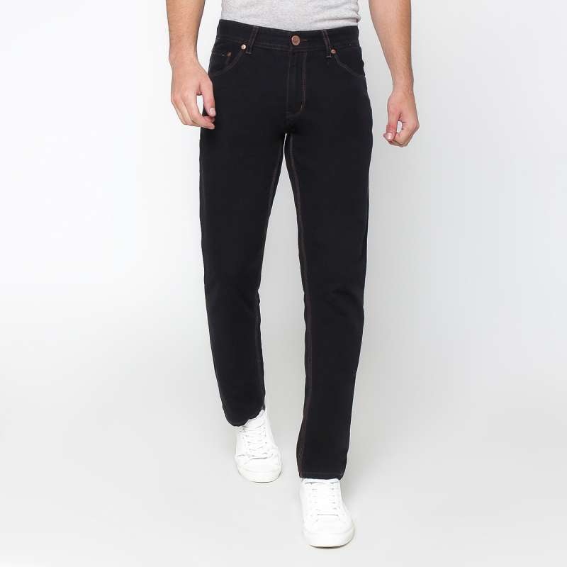 Promo 2nd RED Jeans Basic Regular Fit Celana Panjang Pria Hitam