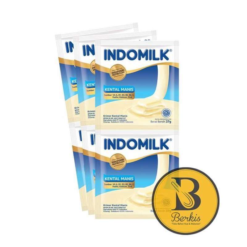 Jual Susu Kental Manis Indomilk Plain 6 Sachet x 37 Gr SKM Indo Milk