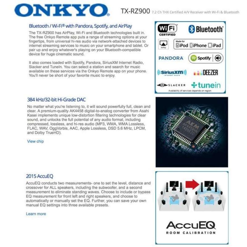 Jual Onkyo Tx Rz 900 Dolby Atmos Receiver Amplifier Sln Marant Yamaha ...