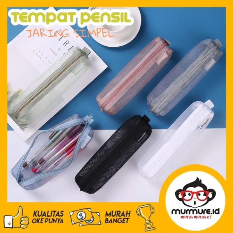 Promo Murmure Kotak Pensil Aesthetic Tempat Pensil Jaring Transparan