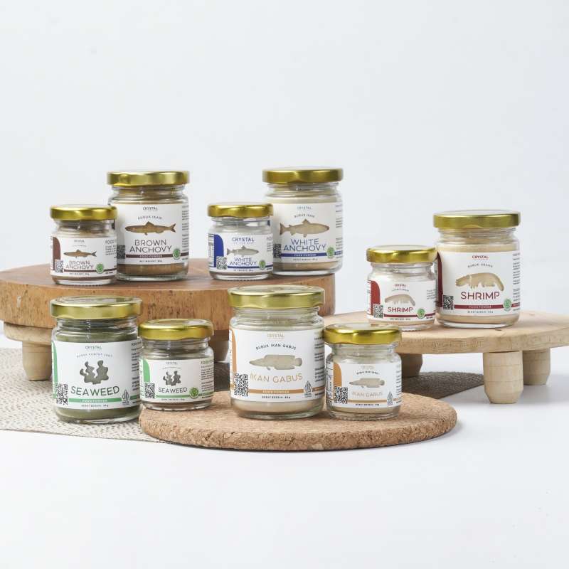 Jual Crystal of the Sea (Set of 5 Jar Ukuran Kecil) White Anchovy + Brown Anchovy + Shrimp