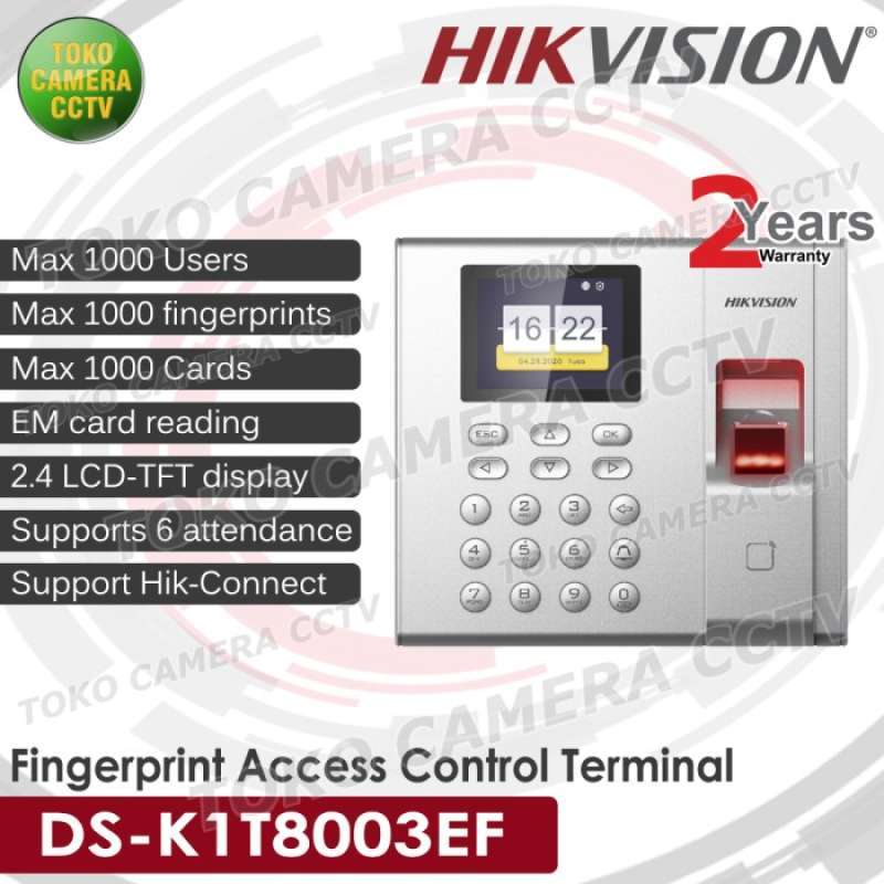 Jual HIKVISION DSK1T8003EF MESIN ABSEN FINGERPRINT ACCESS CONTROL di