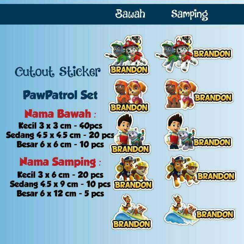 Jual STIKER LABEL NAMA TAHAN AIR/ STICKER WATERPROOF CUTOUT PAW
