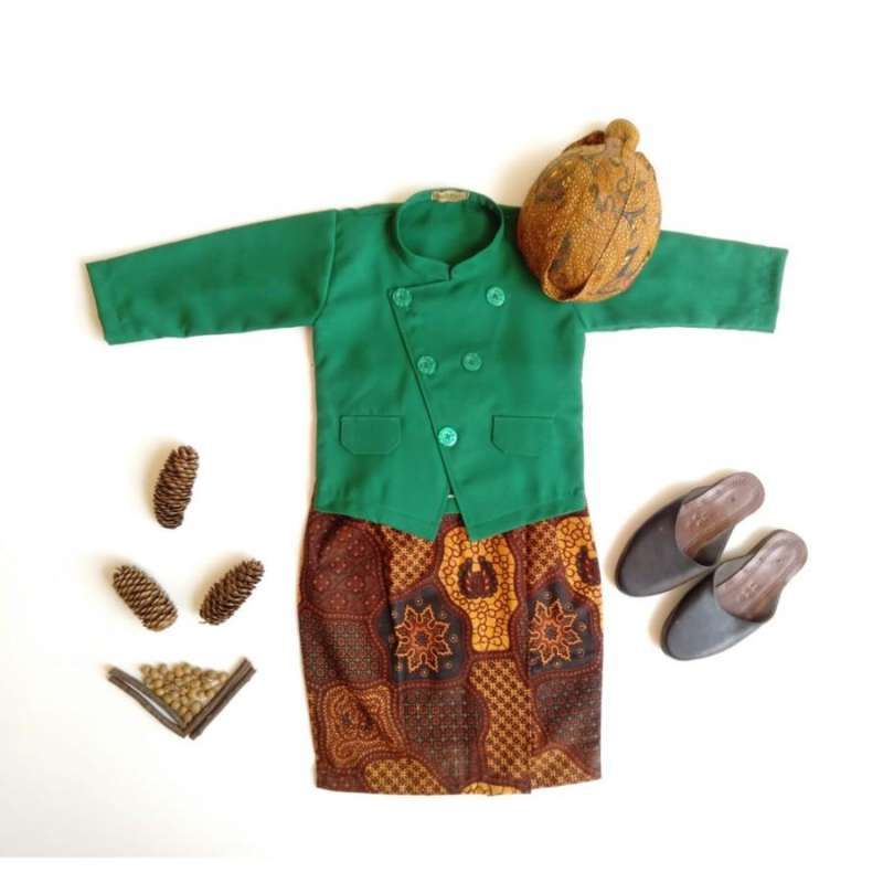 Jual BESKAP ANAK BAJU ANAK ADAT JAWA WARNA HIJAU BOTOL di Seller