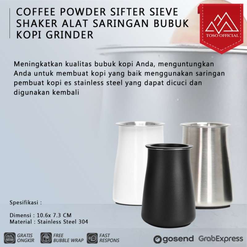 Jual Coffee Powder Sifter Sieve Shaker Alat Saringan Bubuk Kopi Grinder Hitam di Seller TOSO