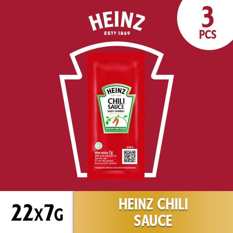 Promo HEINZ Chili Sauce 22 x 7 g Multi Pack 3 pcs Diskon 20% di Seller ...