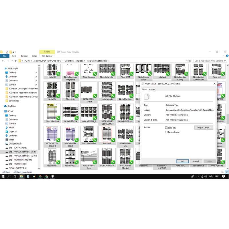 Jual 425 Nota Faktur Kwitansi Cdr Only Di Seller Fokus Konten