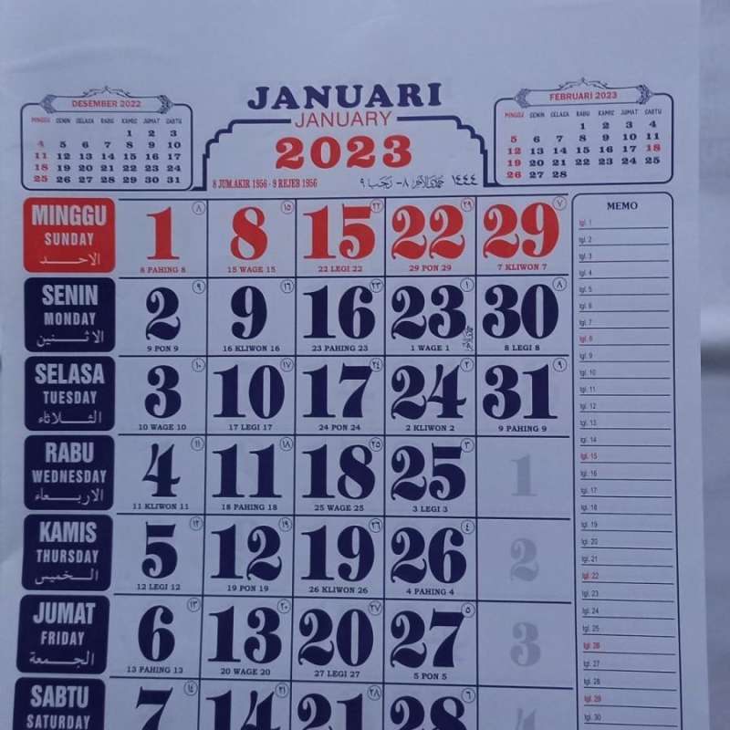 Jual Kalender Kerja Medium Tanggal Arab - Hijau Di Seller Bunga