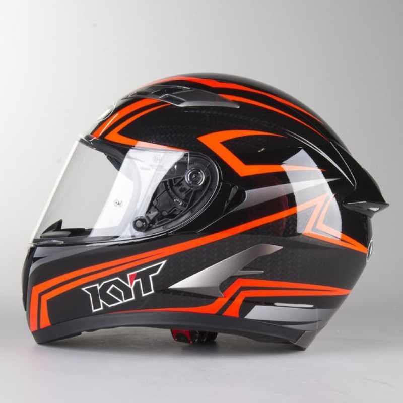 Jual KYT Falcon 2 Carbon Helm Full Face XL Black Red Fluo di Seller