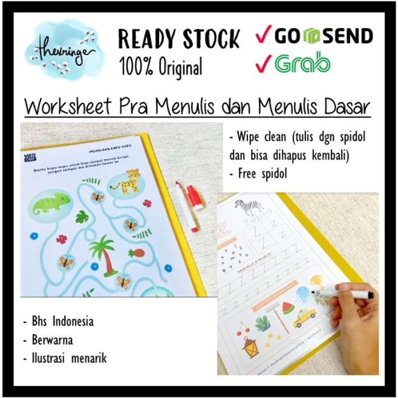 Jual BUKU LATIHAN 2 6 TAHUN PRA MENULIS WIPE CLEAN WORKSHEET WUFFYLAND