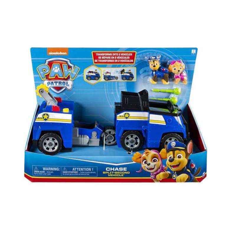 Gioco PAW Patrol Chase Split-Second – Veicolo Trasformabile 2-in-1 Con Skye E Lanciatori - 3