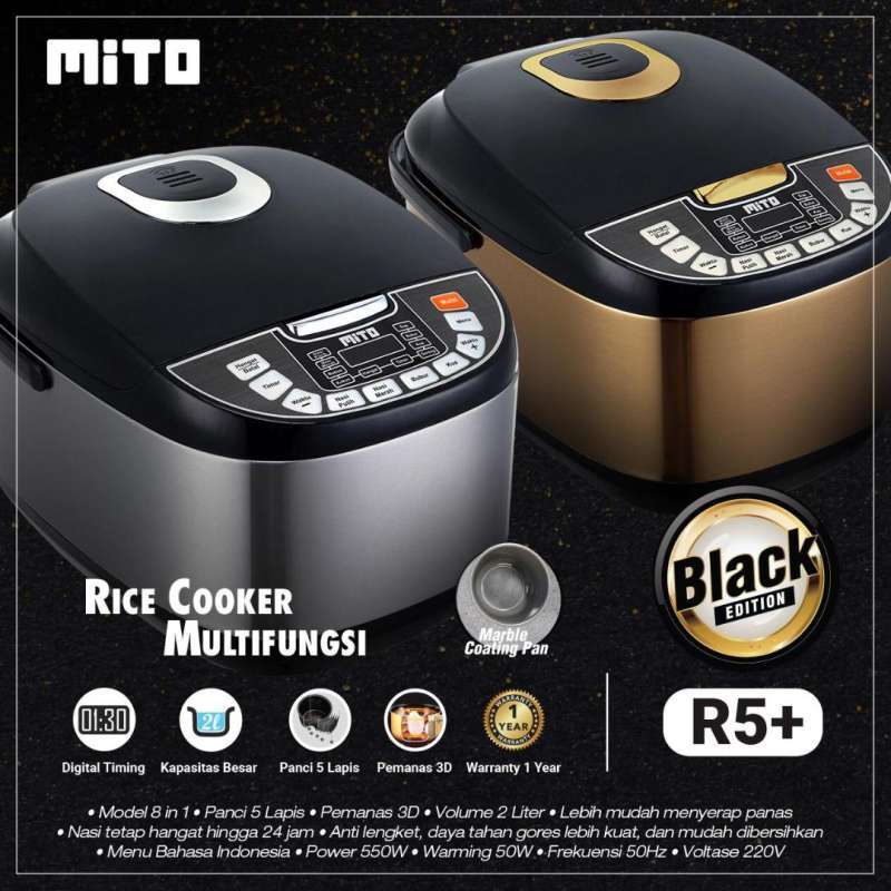 Jual MITO R5+ NEW DIGITAL RICE COOKER BLACK GOLD di Seller Queen