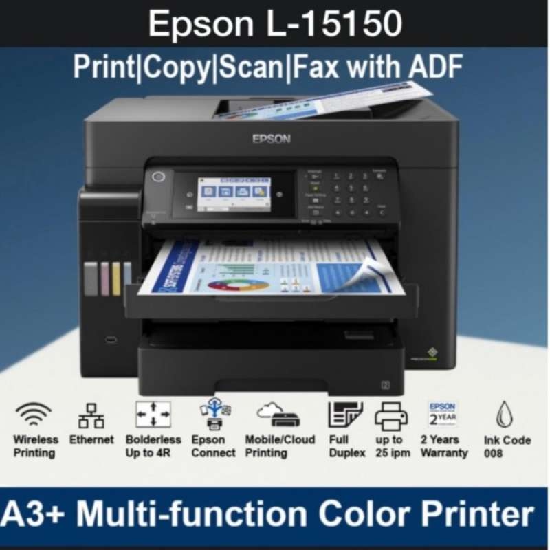Promo PRINTER L15150 A3 PSCF WIFI DUPLEX ADF RESMI NEW Multivariasi Multicolor Diskon 23 di