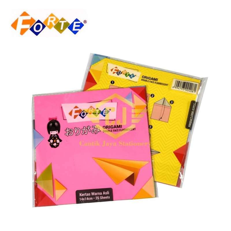 Origami Forte Jual Kertas Origami FORTE 14X14cm Double Side Face Fluorescent 14 x 14 ...