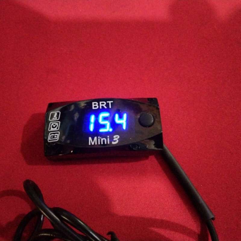 Promo VOLTMETER 3in1 BRT LED RACING VOLT METER DIGITAL SUHU JAM MOTOR
