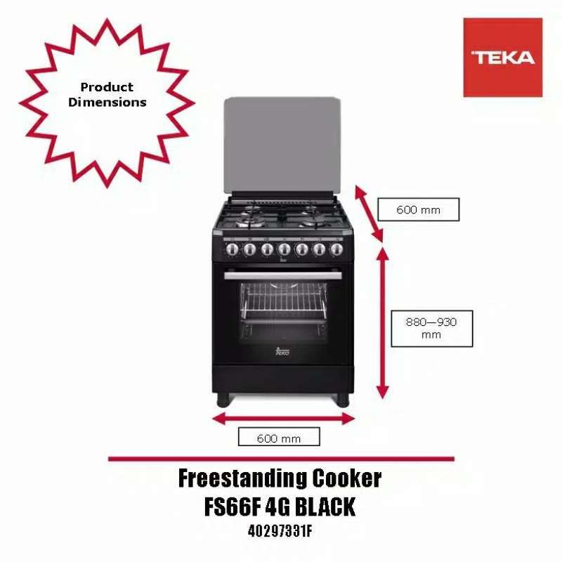Jual TEKA FREESTANDING FS66F 4G KOMPOR GAS OVEN WITH GRILL BLACK di Seller sgi store Kota