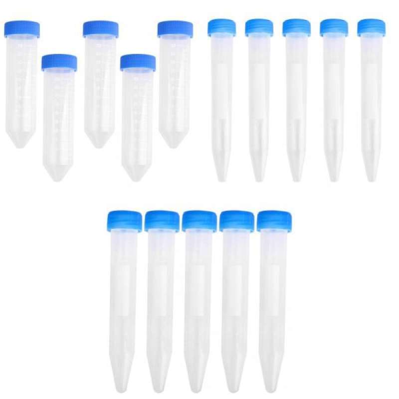 Jual 15pcs 10+15+50ml Plastic Graduated Centrifuge Tube Lab Test Sample