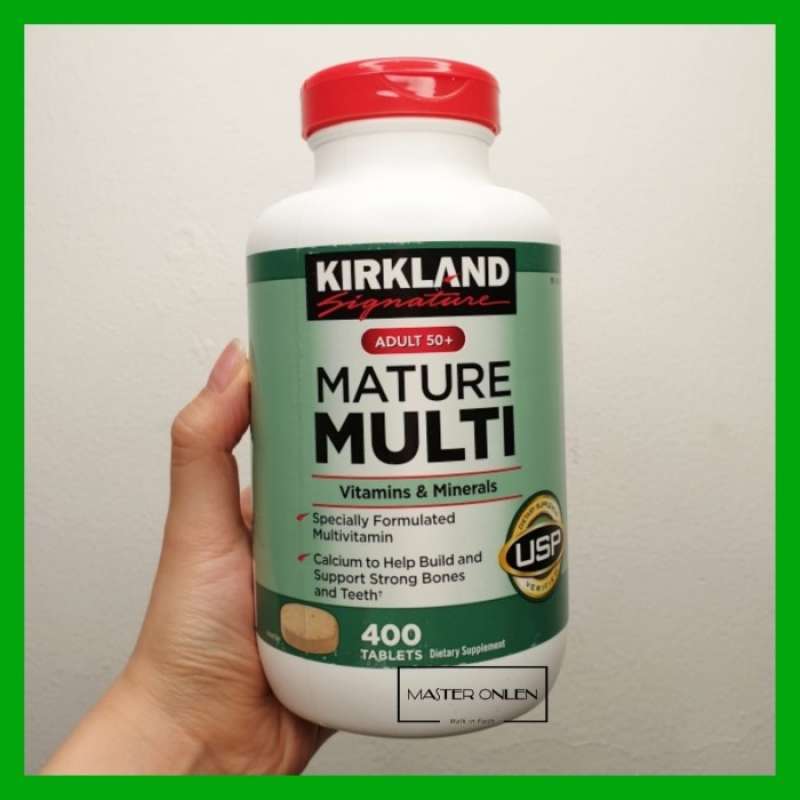 Promo Kirkland Mature Multi vitamin 400 tablets daily multi bukan