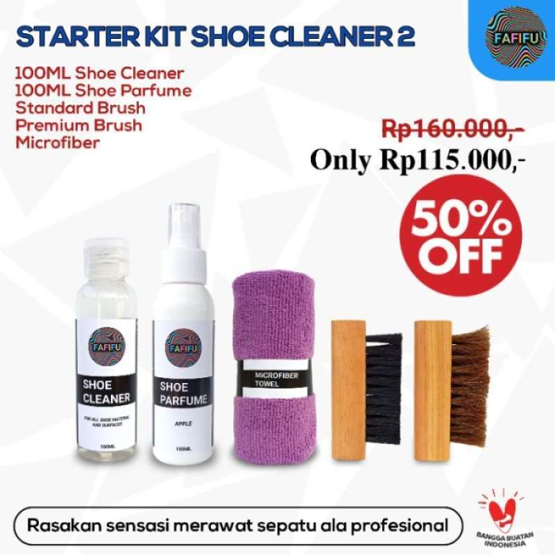 Promo Shoe Cleaner Kit By Fafifu 2 / Paket Cuci Sepatu / Starter Kit