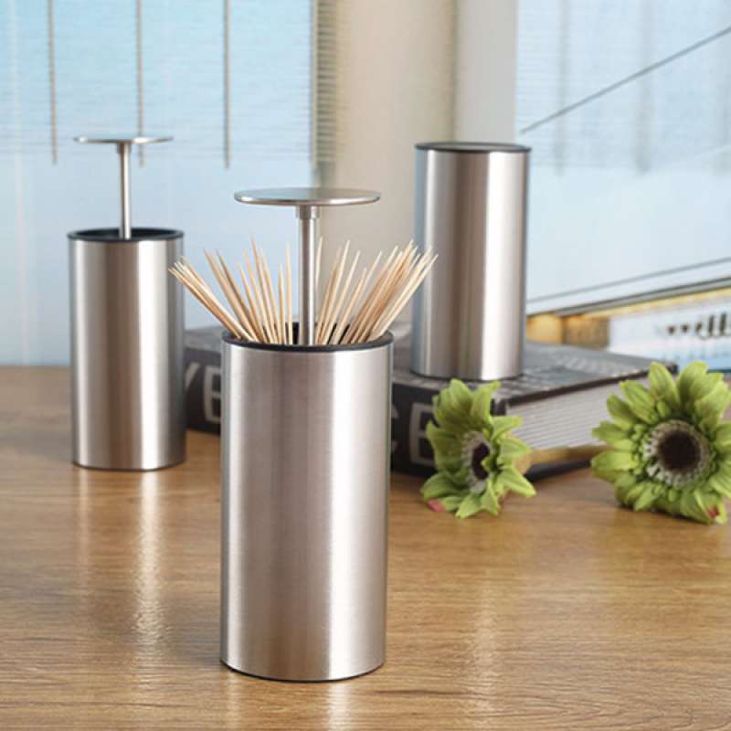 Jual Portable Stainless Steel Toothpick Dispenser Automatic Toothpick