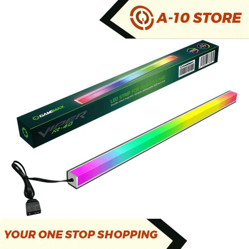 Striscia LED Magnetica GameMax Viper AR-30 300mm &ndash; ARGB 5V 3 Pin &ndash; Doppio Lato Arcobaleno