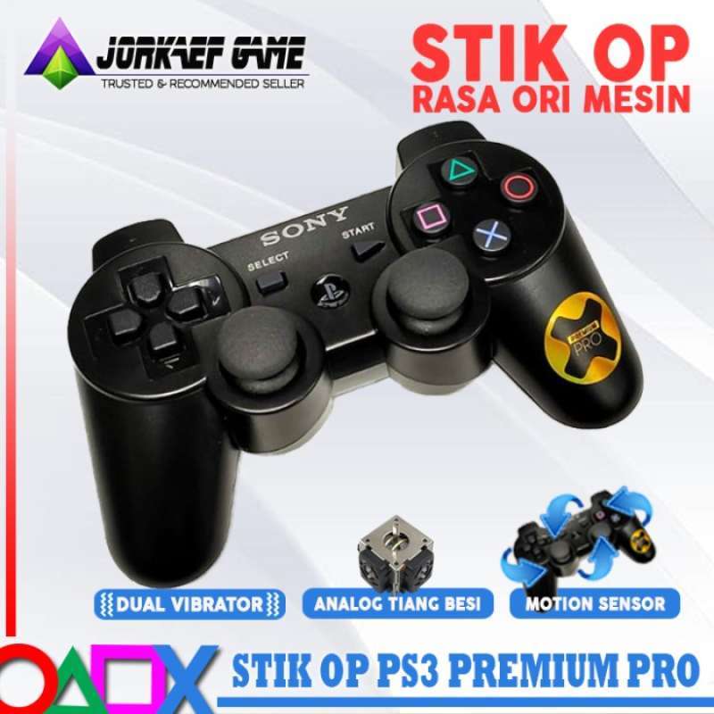 Promo STIK PS3 SIXAXIS MOTION SENSOR PREMIUM PRO DS3 HITAM ORIPABRIK