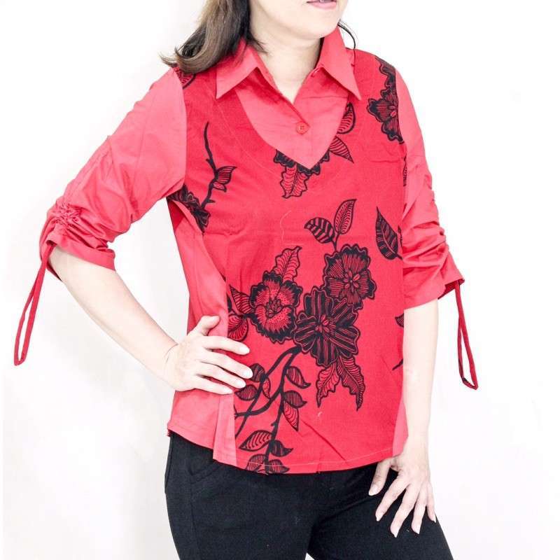 Model Baju Atasan Wanita Lengan Panjang Bahan Katun - Hh59 ...