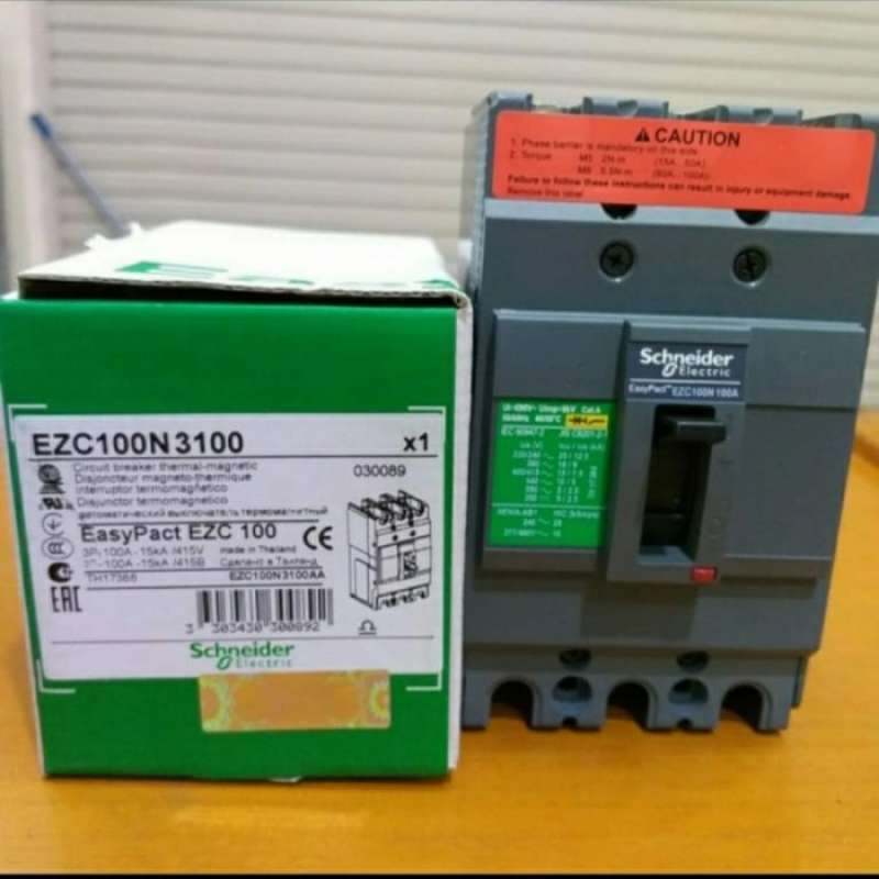 Promo Mccb/Breaker Ezc100F 100A 10Ka 3Pole. No Ref. Ezc100F3100 Diskon ...