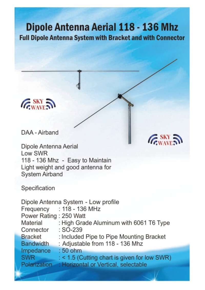 Promo terbaik antena aviation airband vhf 118 136 mhz receive and