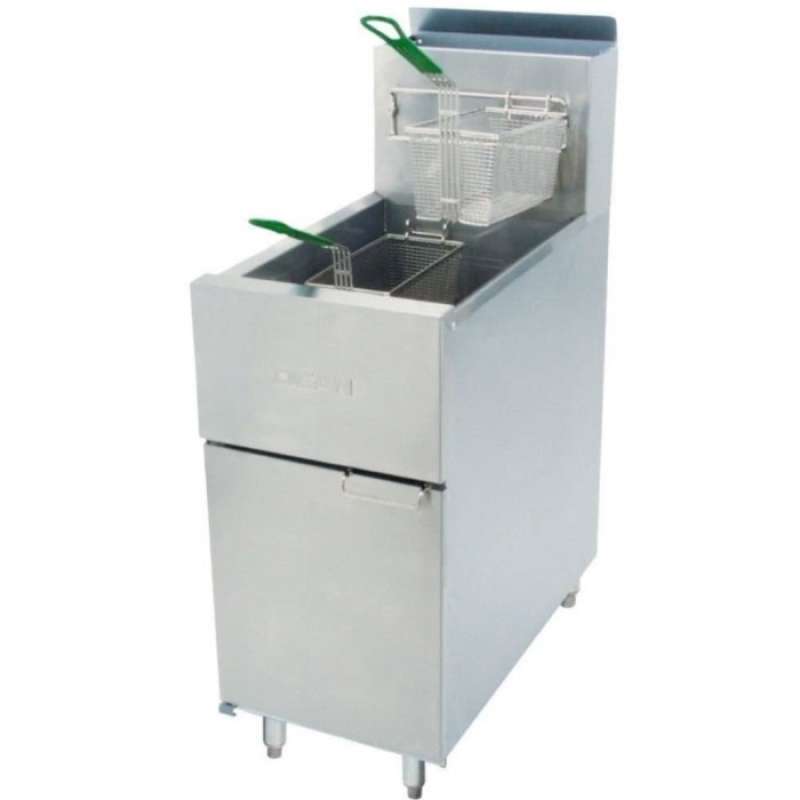 Promo Gas Deep Fryer Dean Standing With Thermostat 1 Tank 2 Basket