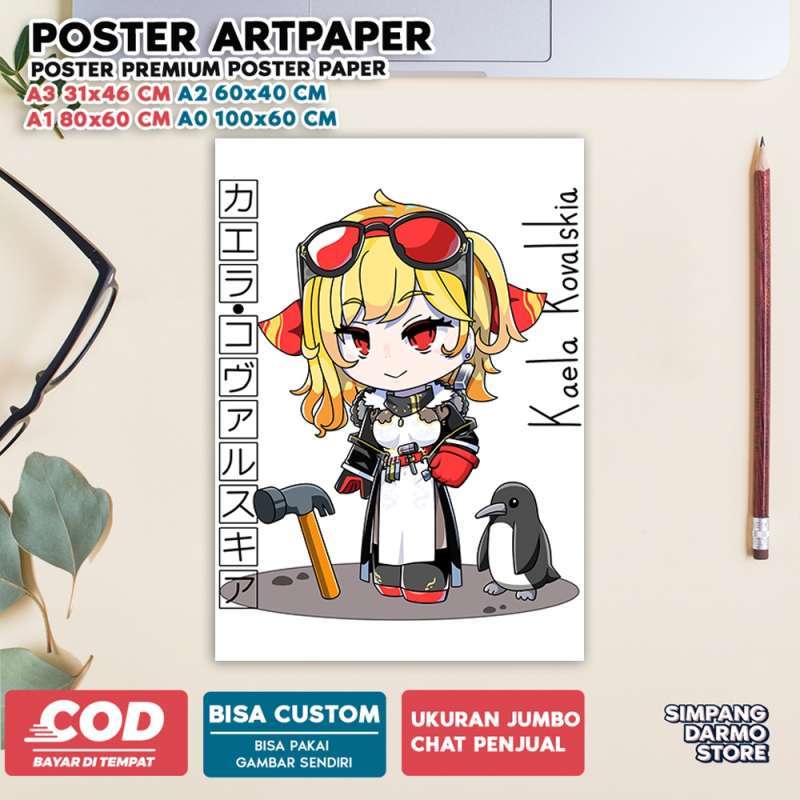 Jual Poster Kaela Kovalskia Hiasan Dinding Tema Anime Vtuber Virtual ...