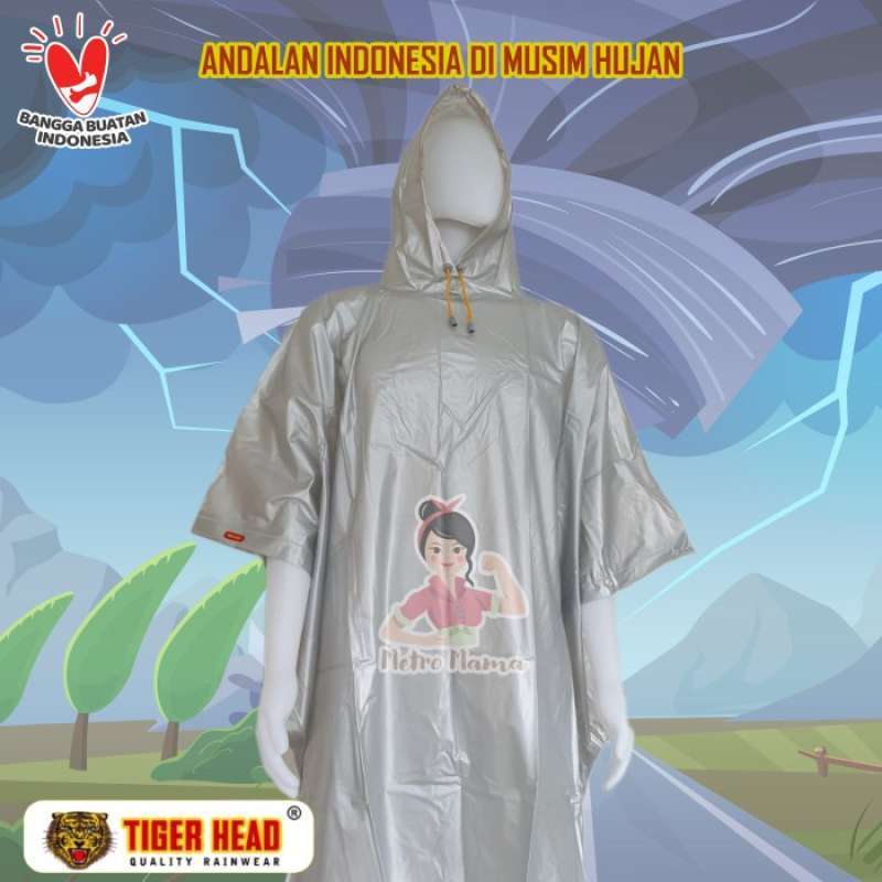 Promo JAS HUJAN PONCO KELELAWAR TIGER HEAD 68206 BAHAN ELASTIS TEBAL